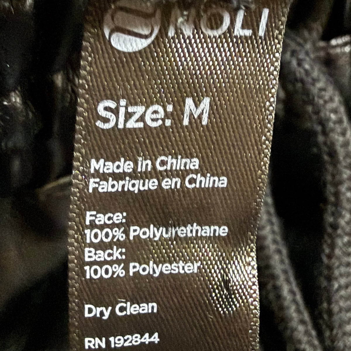 Noli Yoga Luxe Faux Leather Midnight Jogger Pants Size M