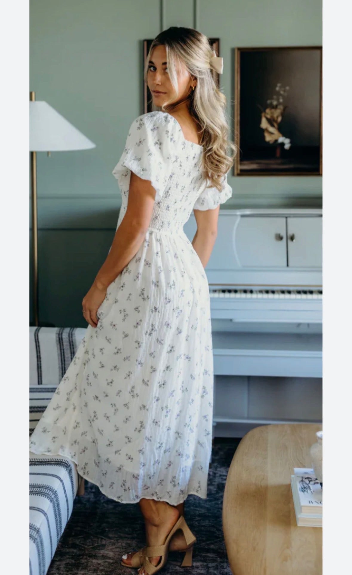 Splendid Floral Print Midi Dress