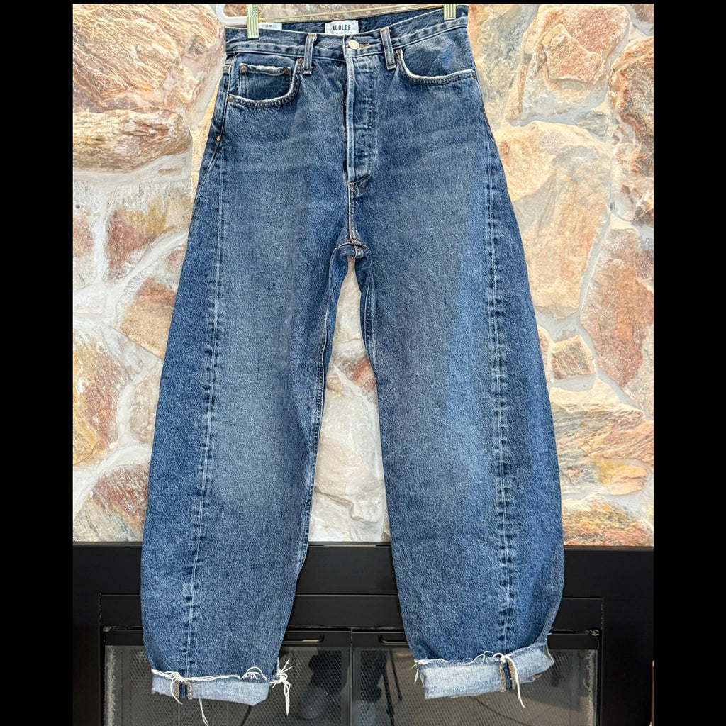 AGOLDE Blue Denim High-Waisted Relaxed Fit Jeans- Size 27