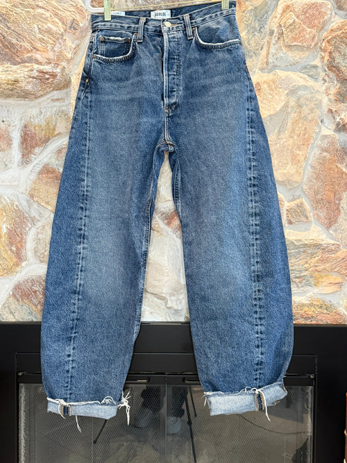 AGOLDE Blue Denim High-Waisted Relaxed Fit Jeans- Size 27