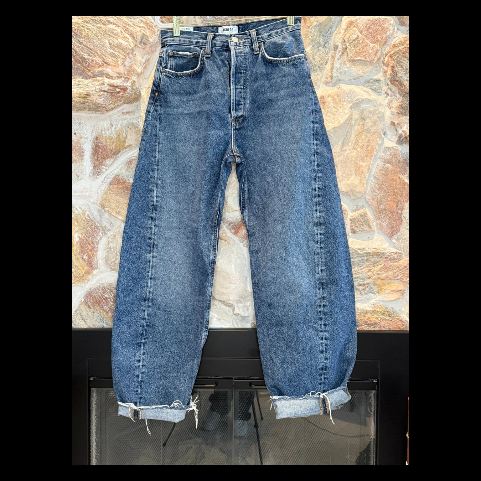 AGOLDE Blue Denim High-Waisted Relaxed Fit Jeans- Size 27