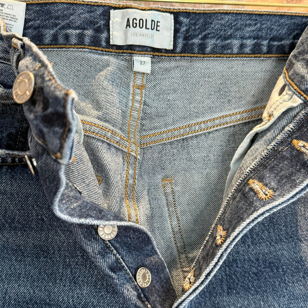 AGOLDE Blue Denim High-Waisted Relaxed Fit Jeans- Size 27