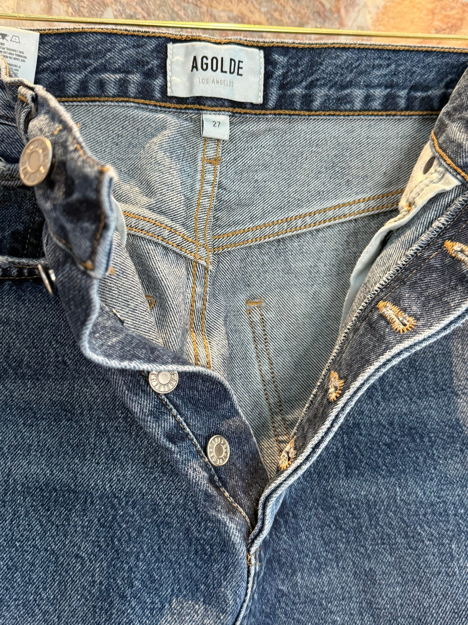 AGOLDE Blue Denim High-Waisted Relaxed Fit Jeans- Size 27