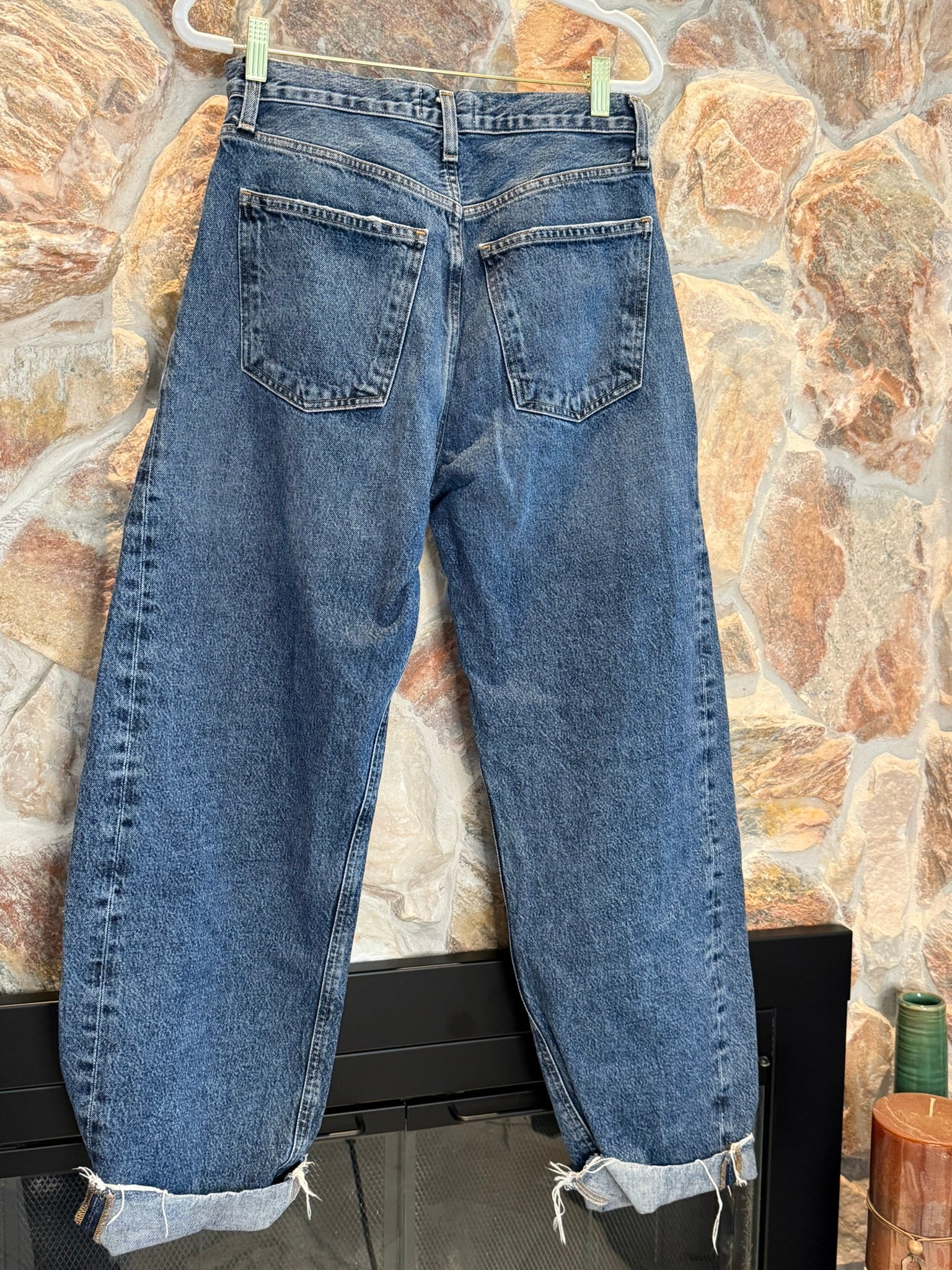 AGOLDE Blue Denim High-Waisted Relaxed Fit Jeans- Size 27