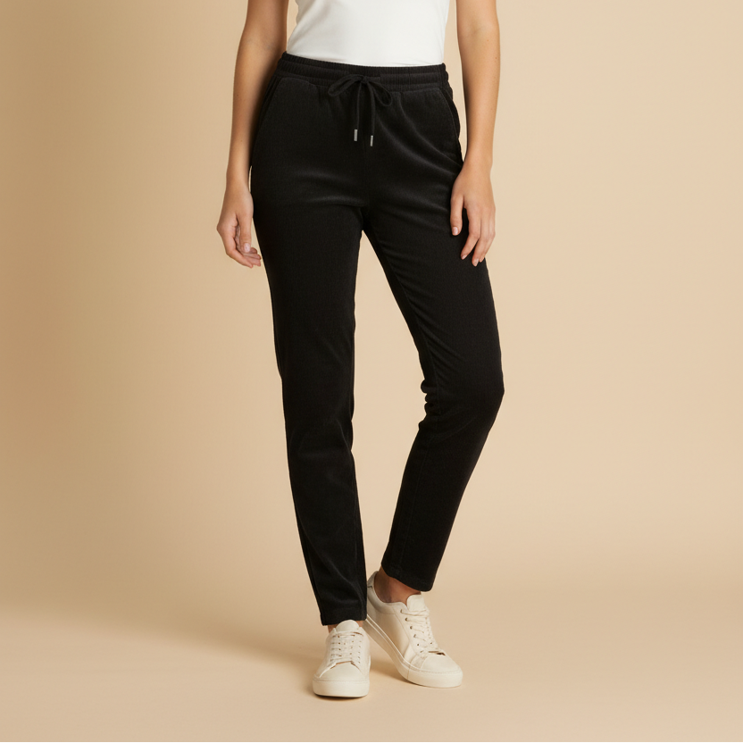 Bevy Flog Textured Drawstring Waist Casual Trouser- Size 27