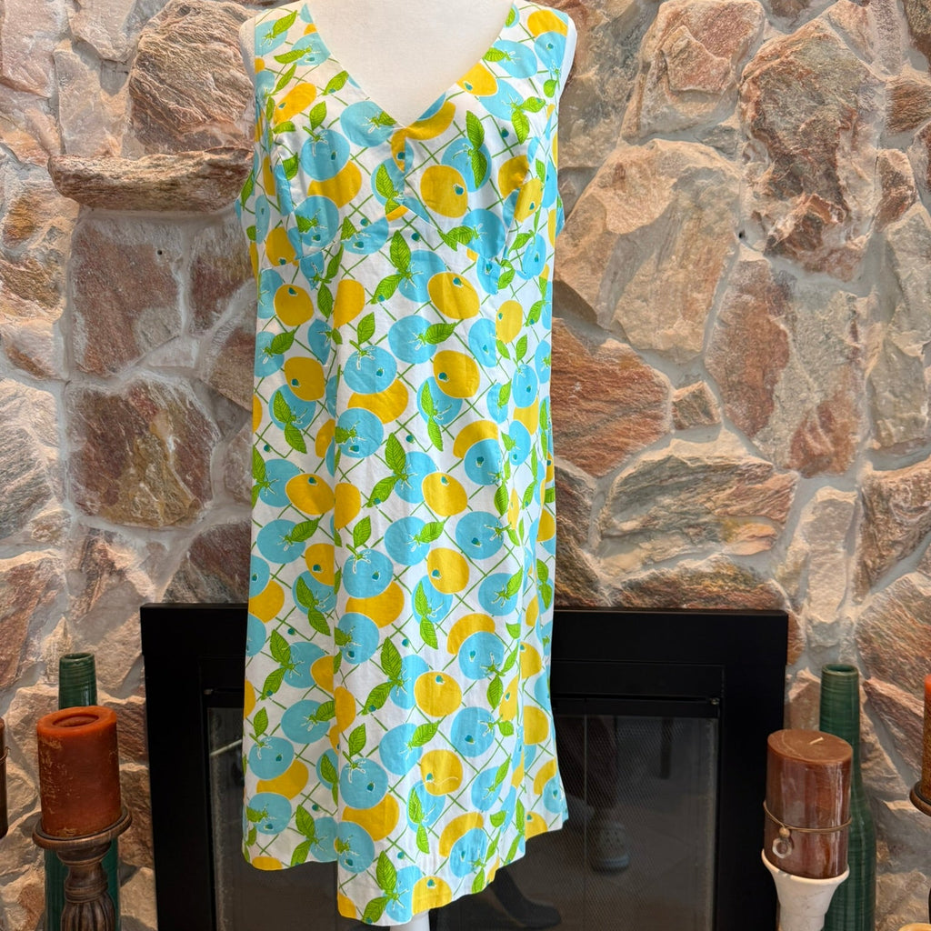 Lily Pulitzer Vintage Citrus Print Sleeveless Dress Size 16