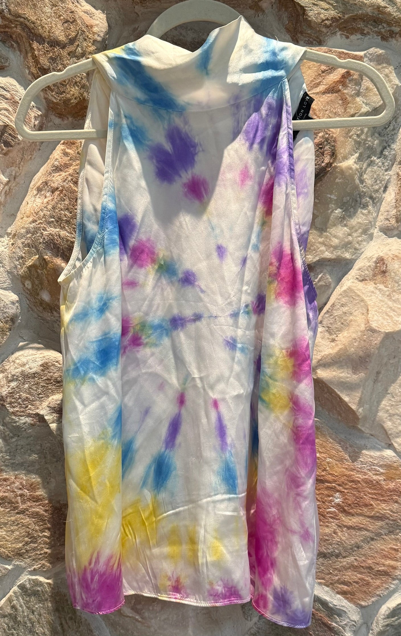 Generation Love Colorful Tie-Dye Halter Tank Top size Large