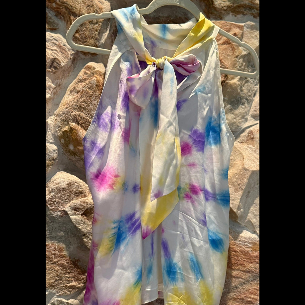 Generation Love Colorful Tie-Dye Halter Tank Top size Large