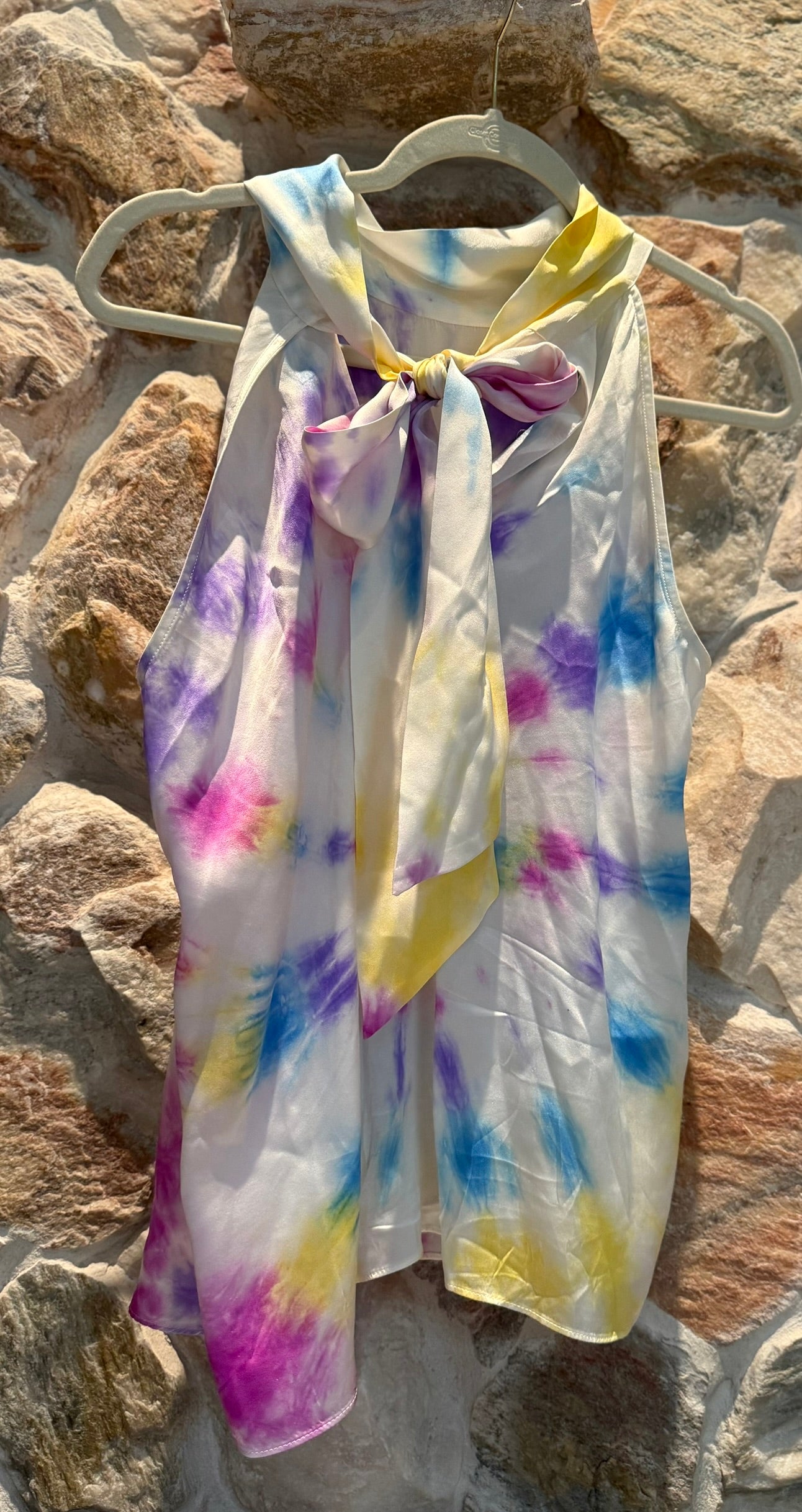 Generation Love Colorful Tie-Dye Halter Tank Top size Large