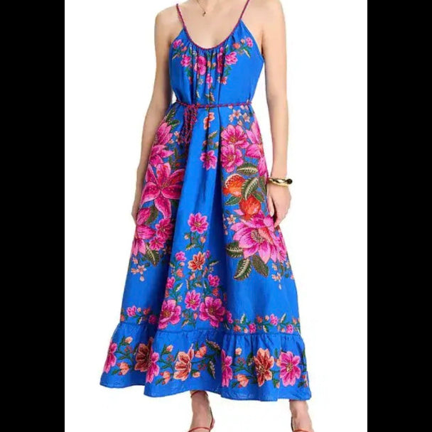 FARM RIO Summer Fruit Scarf Dress Size XS (runs big)