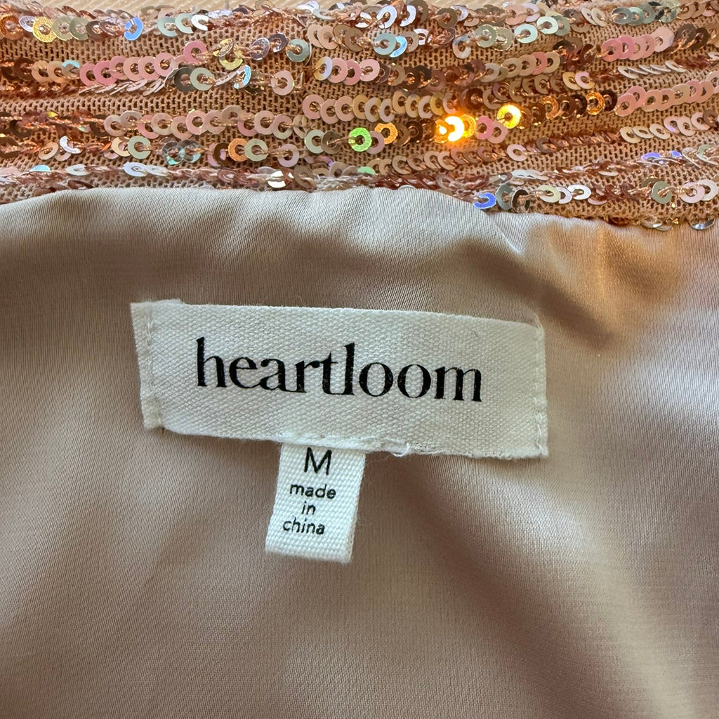 Heartloom Pink Sequin Faux Wrap Top Size Med
