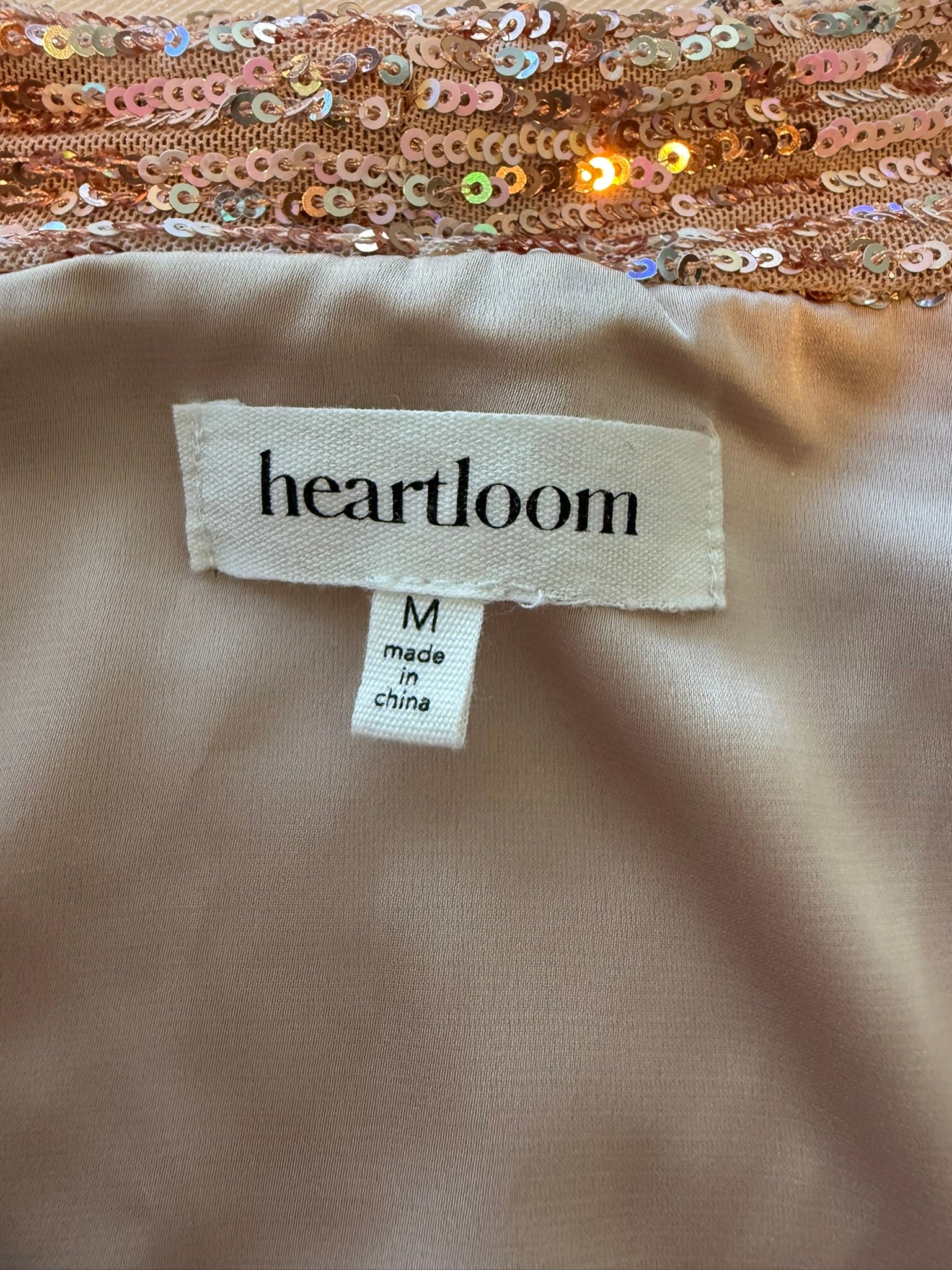 Heartloom Pink Sequin Faux Wrap Top Size Med