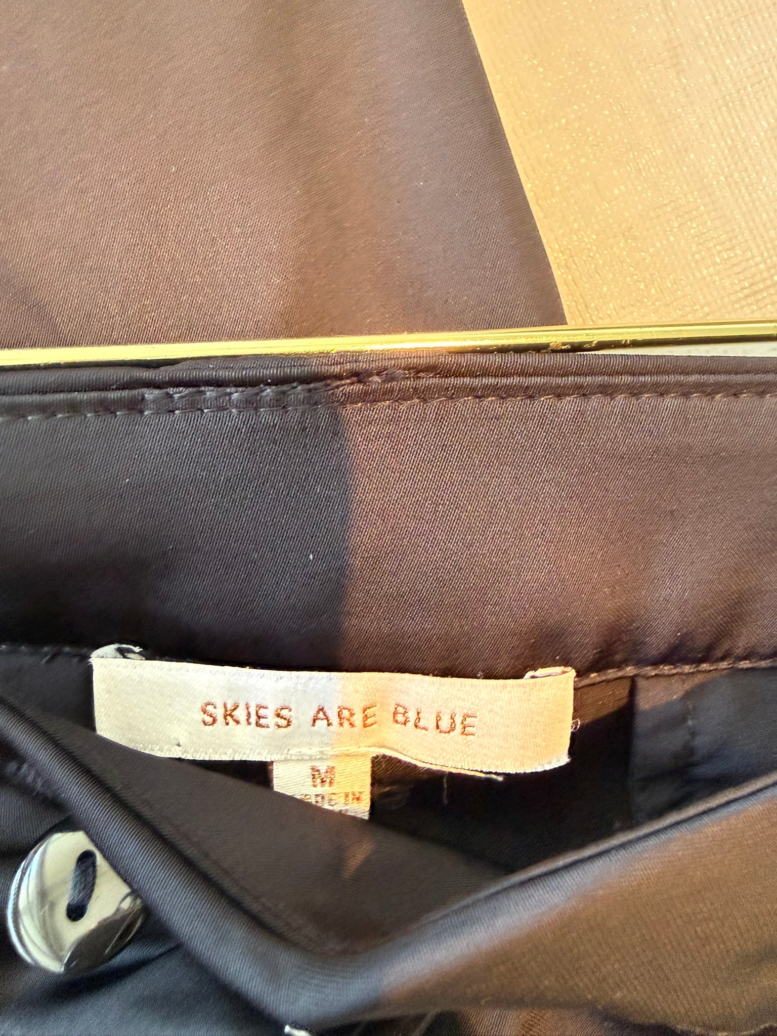 Skies Are Blue Black Satin Cargo Joggers Size Medium