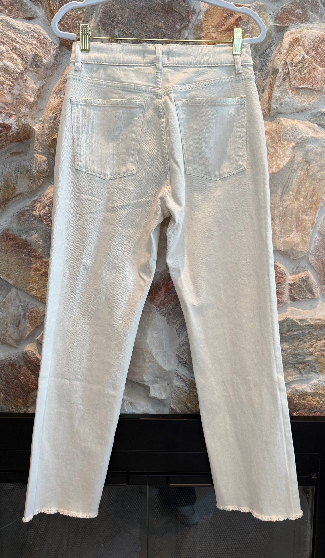 DL 1961 Patti Straight Leg High Rise Jeans- Ecru Size 27