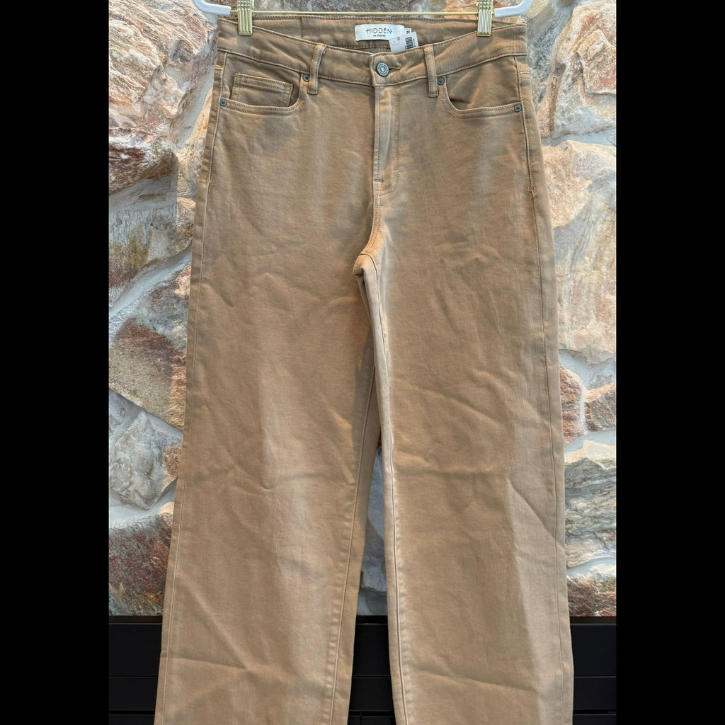 Hidden Almond Wash Clean Stretch 32" inseam Dad jeans Size 28