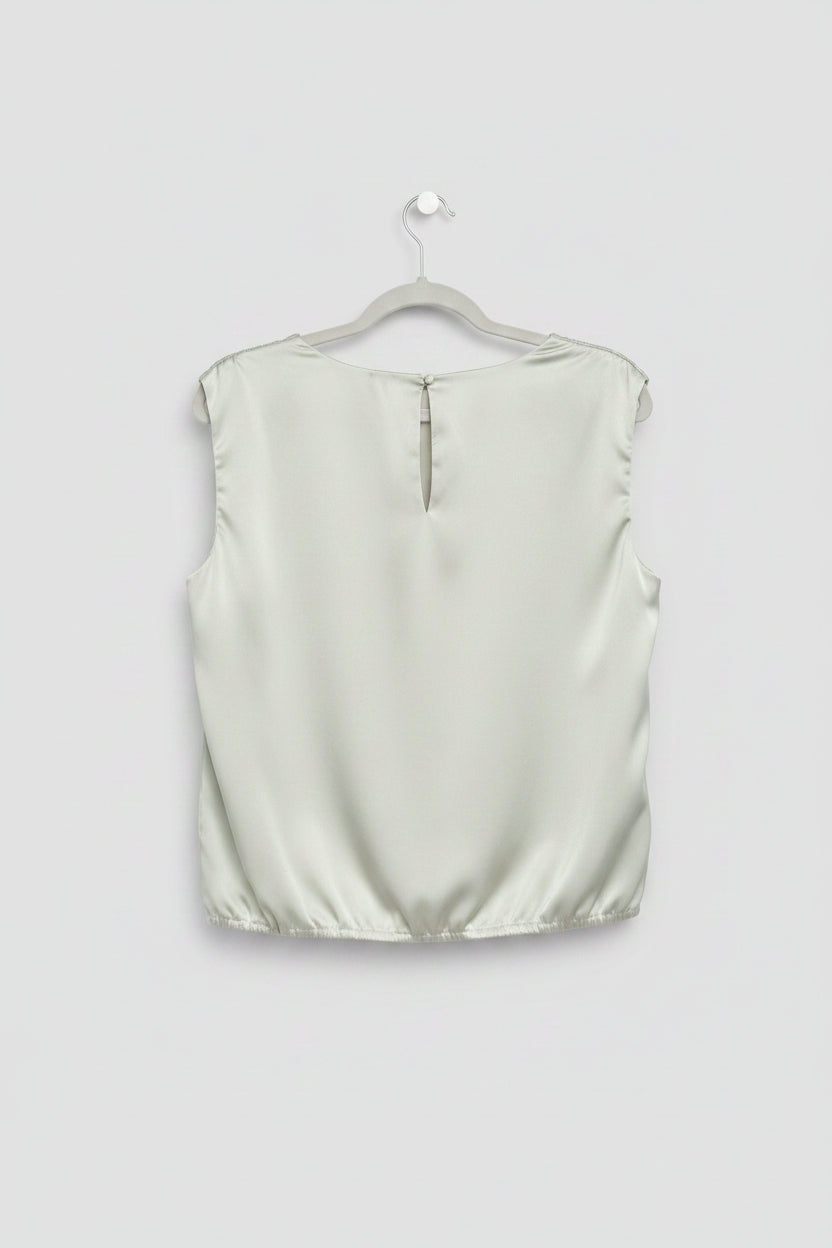 Skies Are Blue- Ivory Sleeveless Blouse Medium