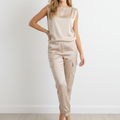 Skies Are Blue- Ivory Sleeveless Blouse Medium