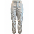 Skies Are Blue Ivory Satin Cargo Joggers Size Medium