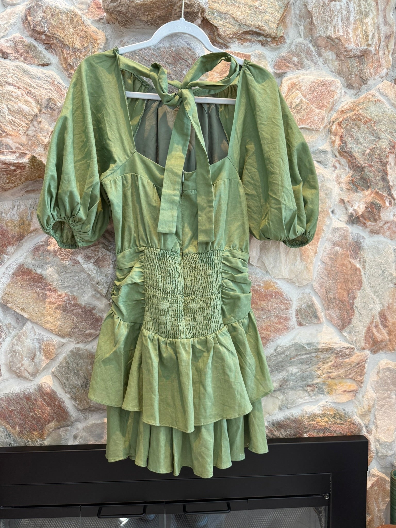 All About May Nellie Mini Dress Khaki Size 6