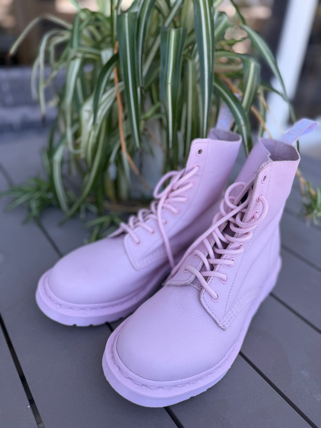 Doc Martens 1460 Women's Mono Lace Up Boots in Pink Size 8