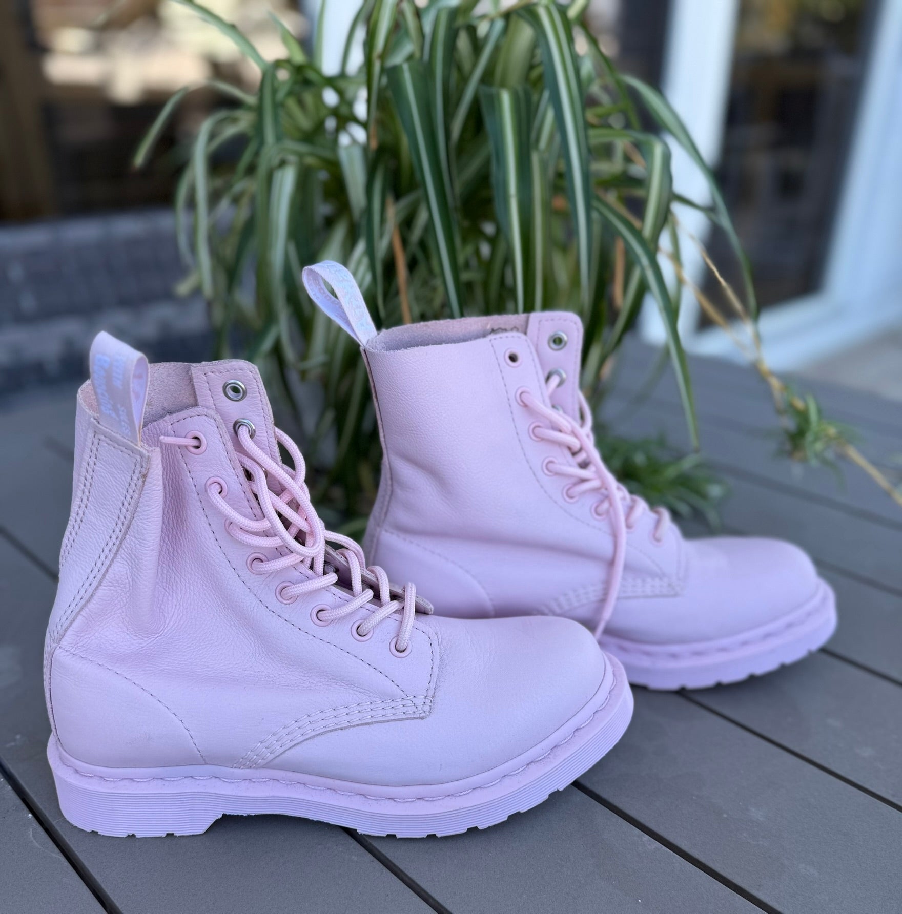 Doc Martens 1460 Women's Mono Lace Up Boots in Pink Size 8