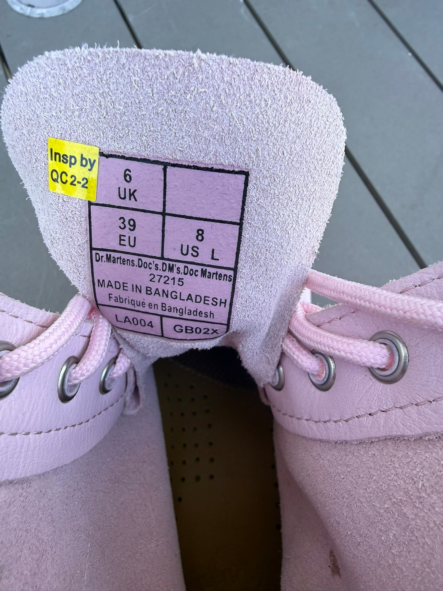 Doc Martens 1460 Women's Mono Lace Up Boots in Pink Size 8