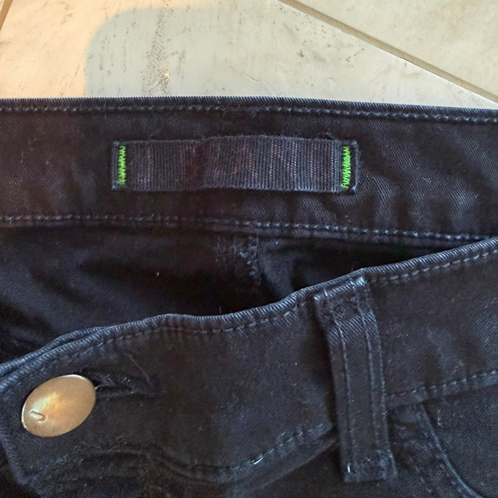 J Brand The Deal Skinny Leg Black Jeans Zippered Ankle Size 31