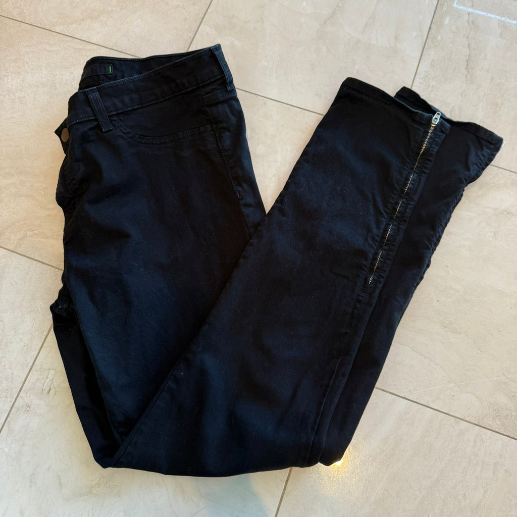 J Brand The Deal Skinny Leg Black Jeans Zippered Ankle Size 31