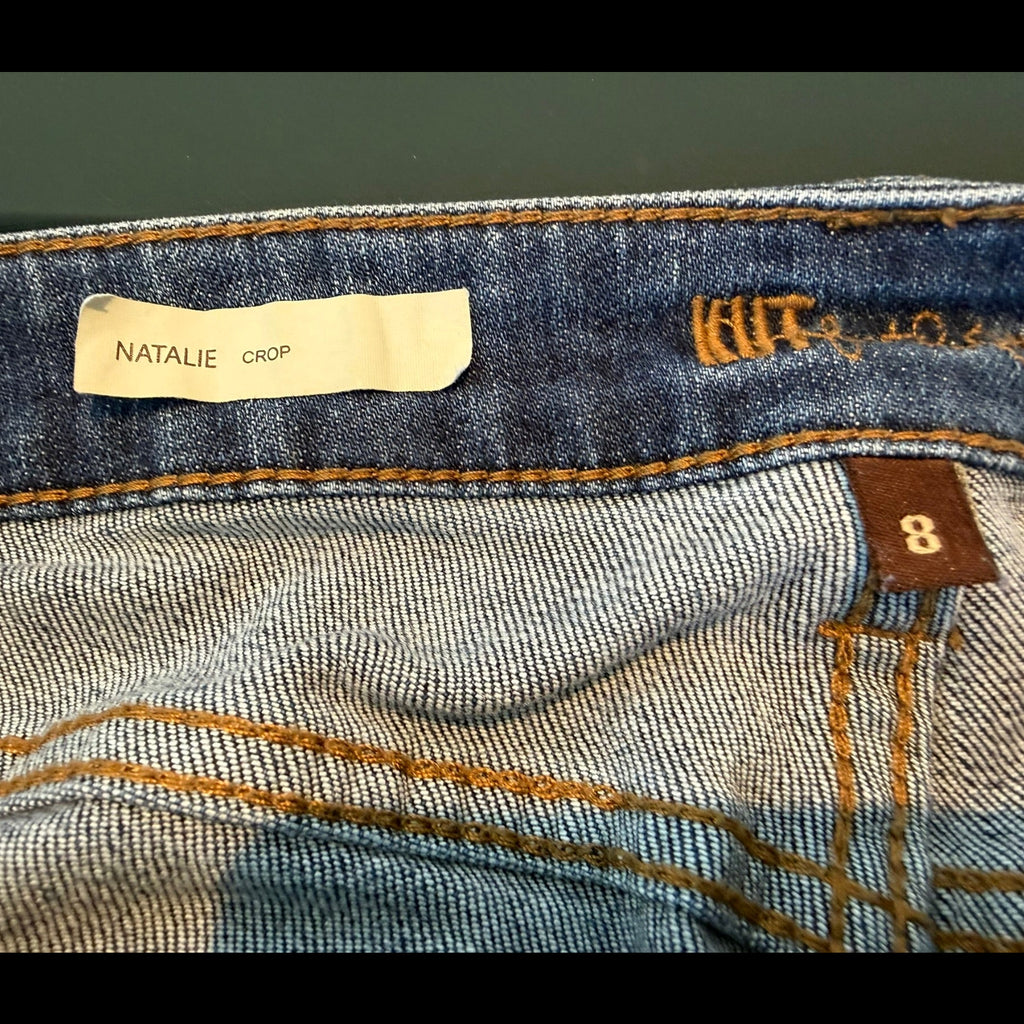 Kut From The Kloth  Natalie Crop Medium Wash Stretch Denim Shorts Size 8