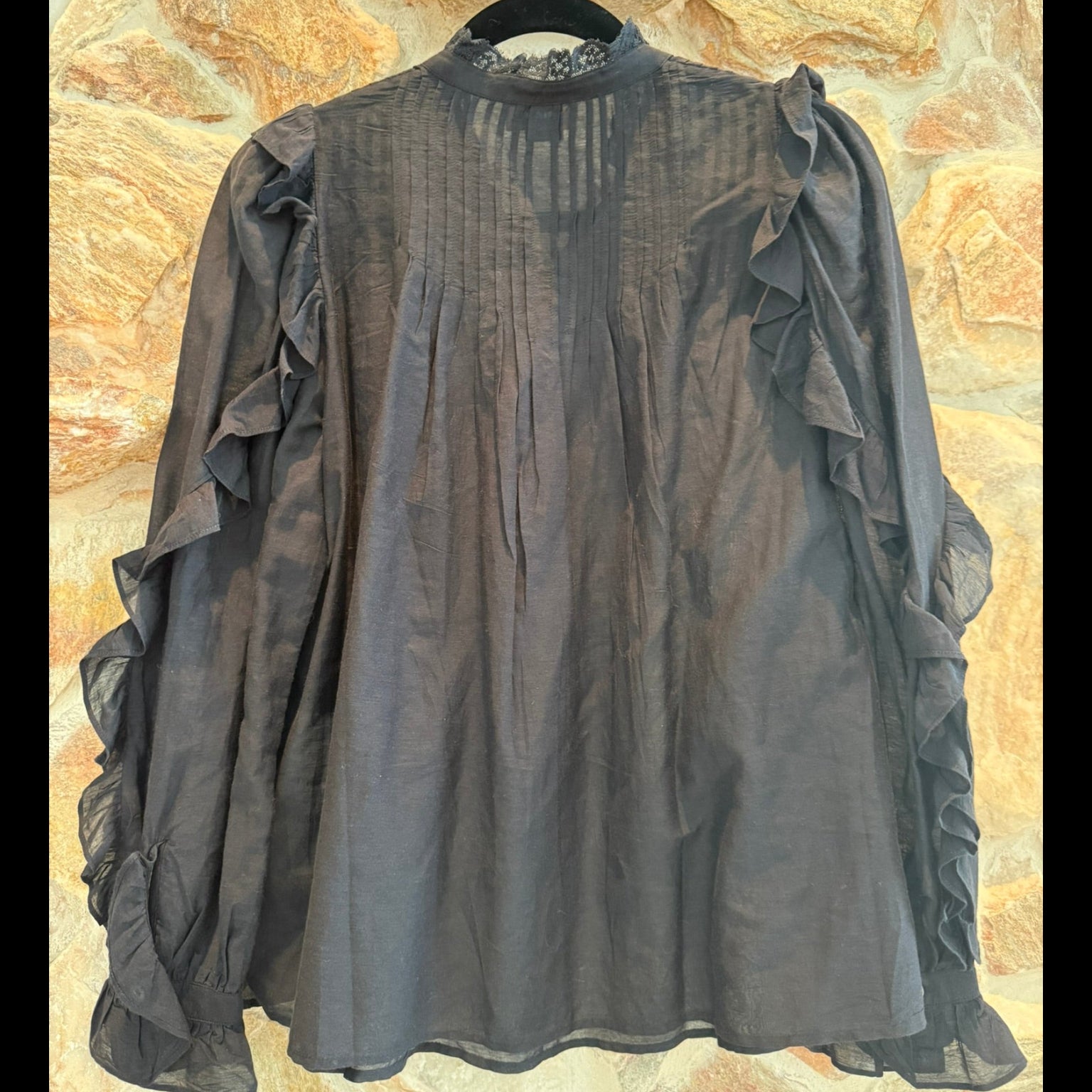 Zadig & Voltaire Mock Tomboy Sleeve Blouse Black Size: S