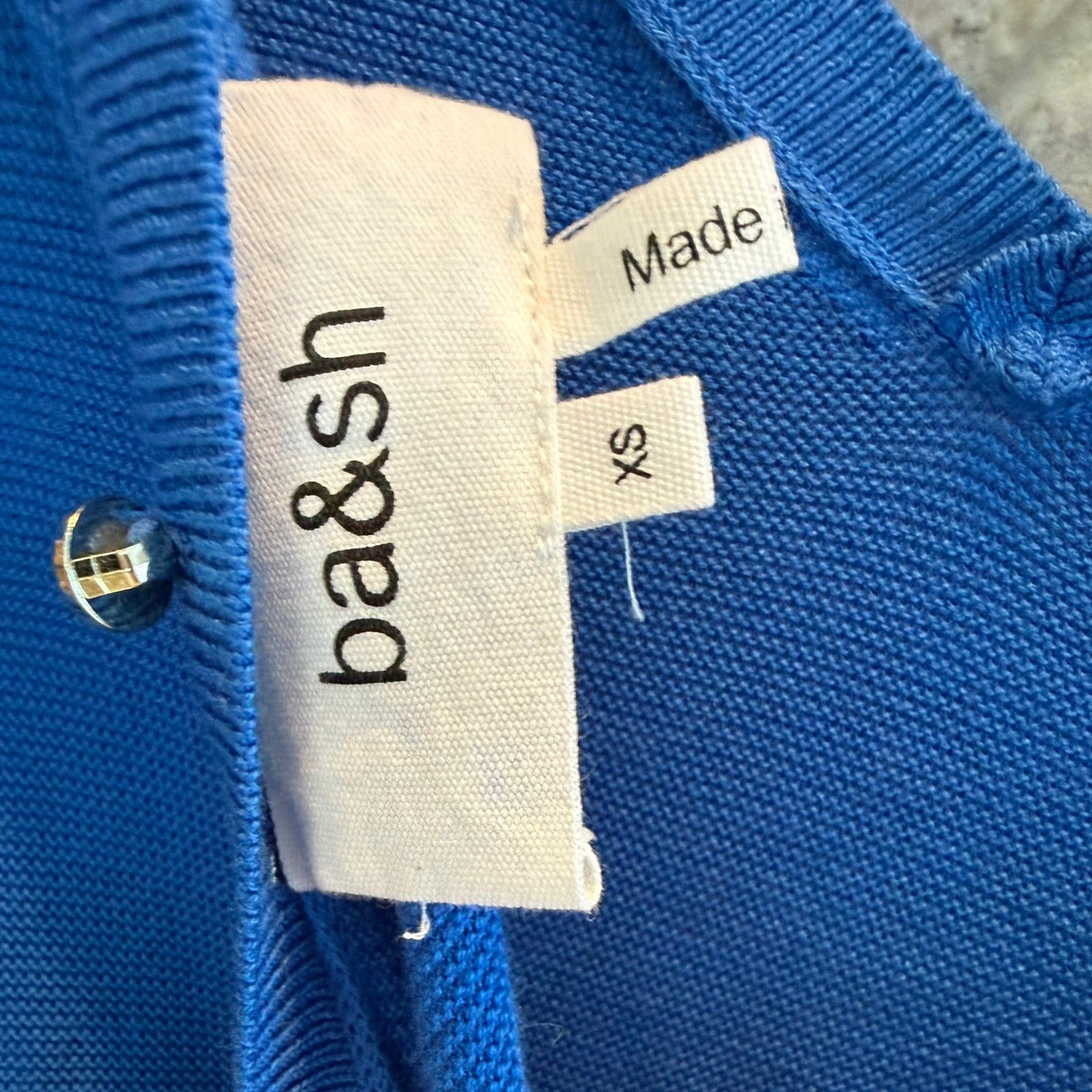 ba&sh Elsy V Neck Open Back Sweater in Bleu Electrique XS