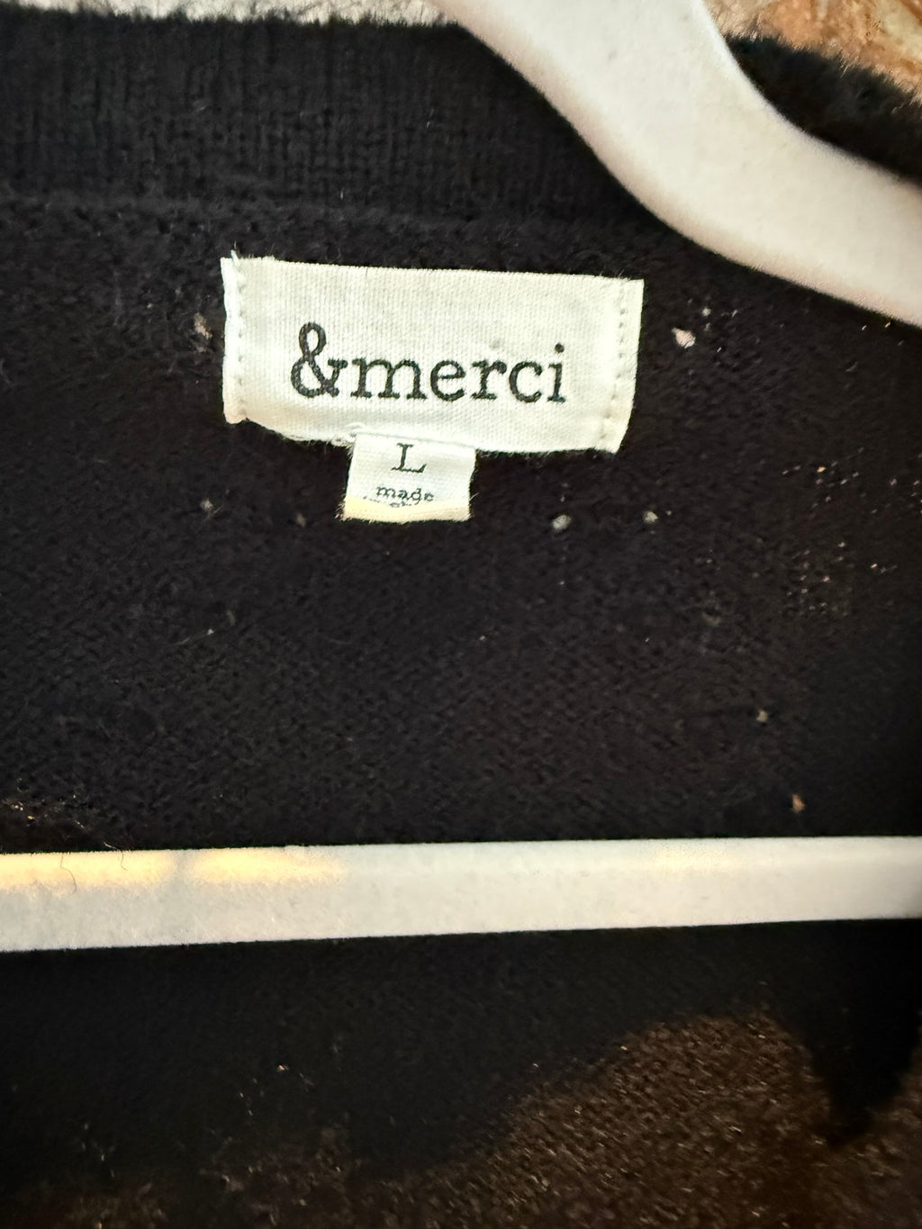 &Merci Black Crop Cardigan Size Large