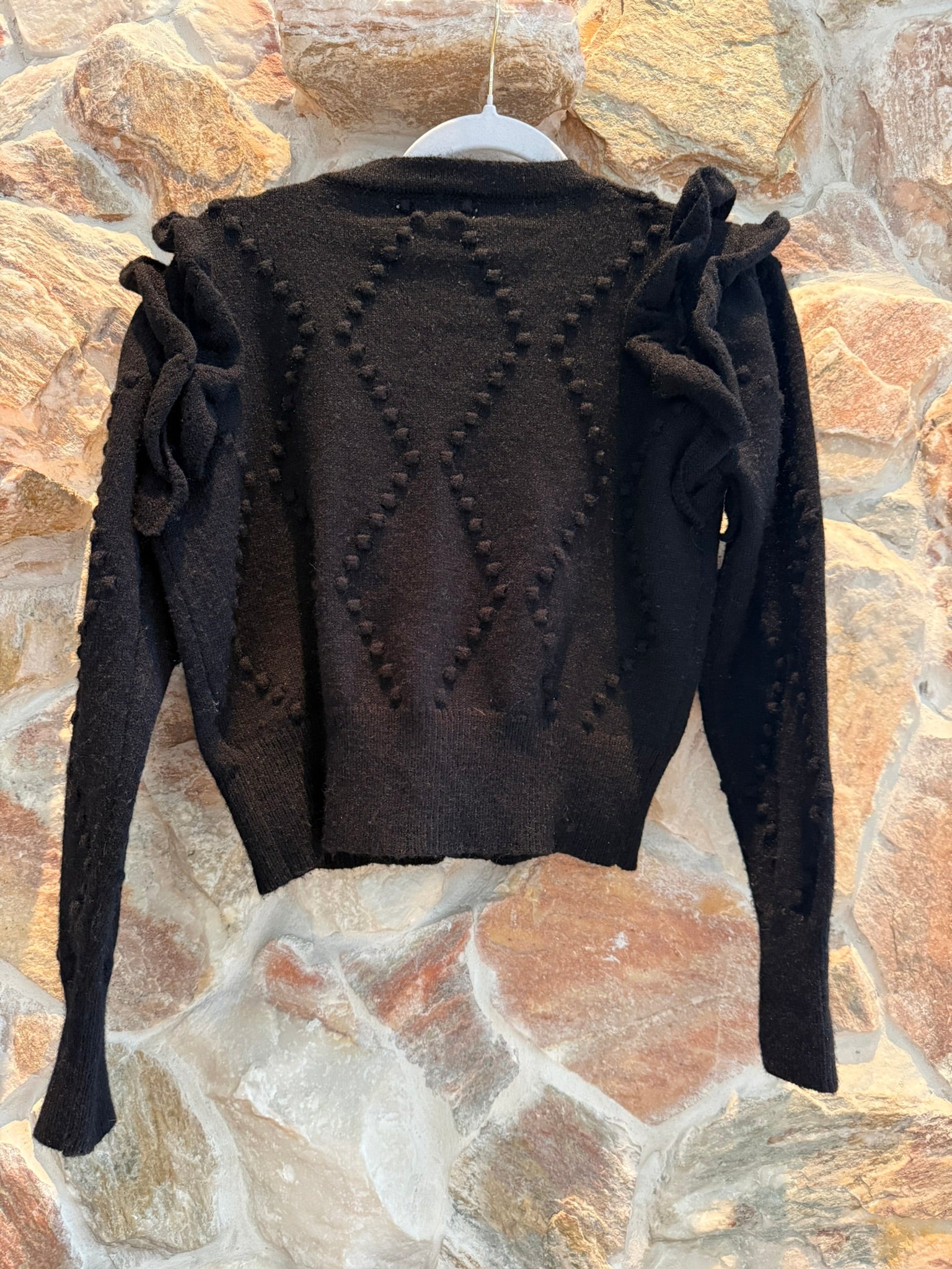 &Merci Black Crop Cardigan Size Large