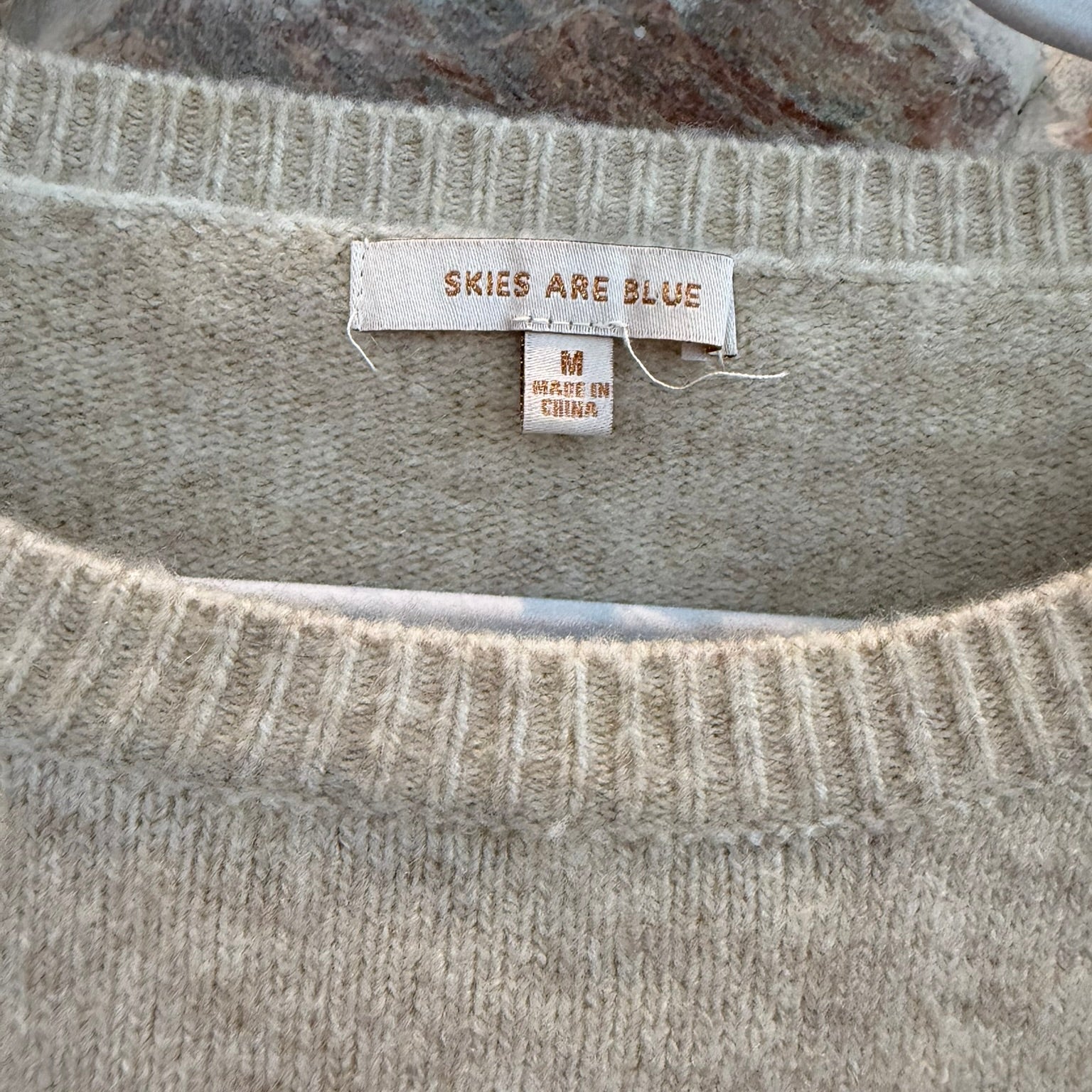 Skies Are Blue Cream Sweater Size Medium