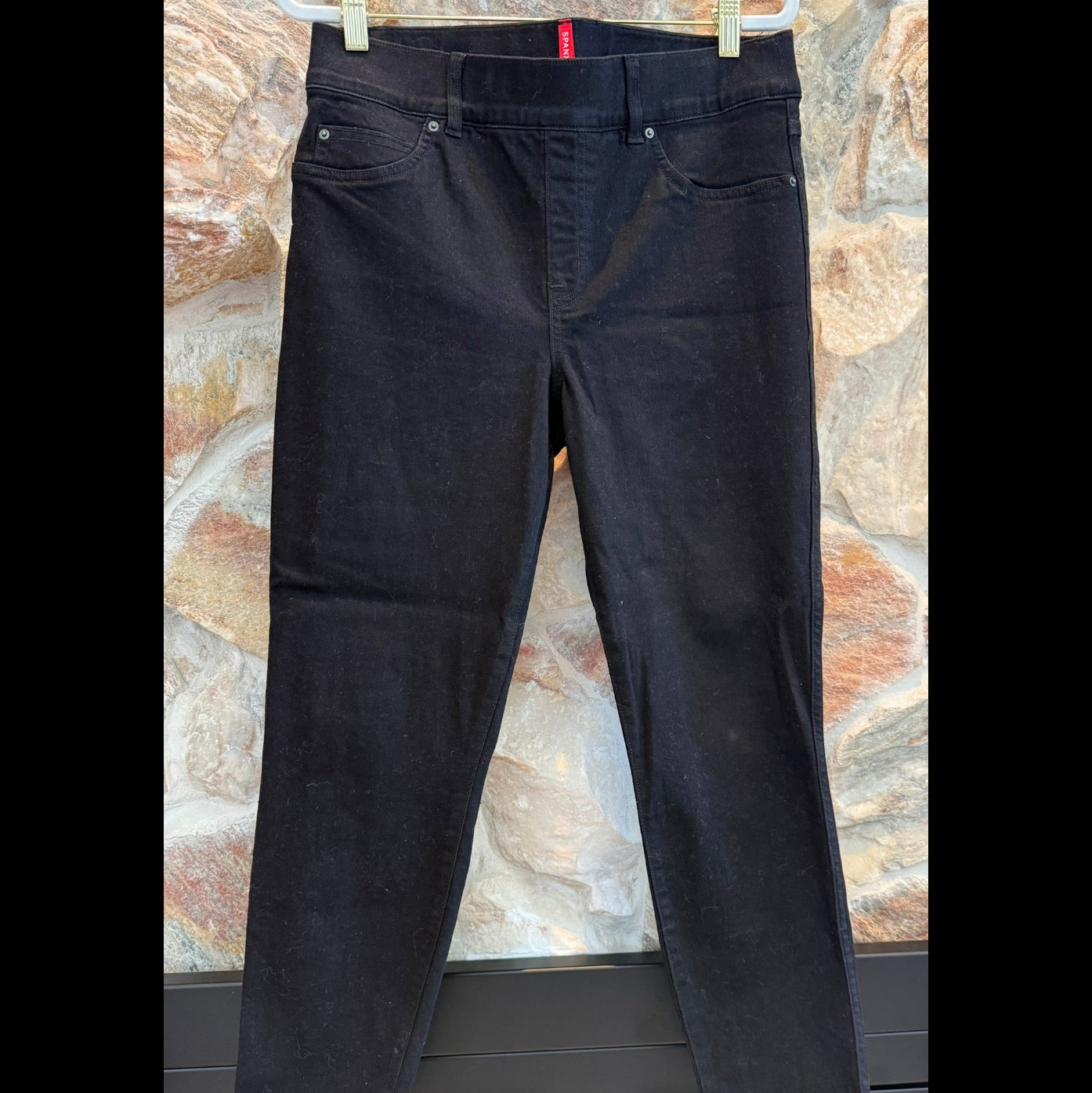 Spanx Women's Pull-on Styling Shaping Sculpt Jeans Black Sz Large/Petite