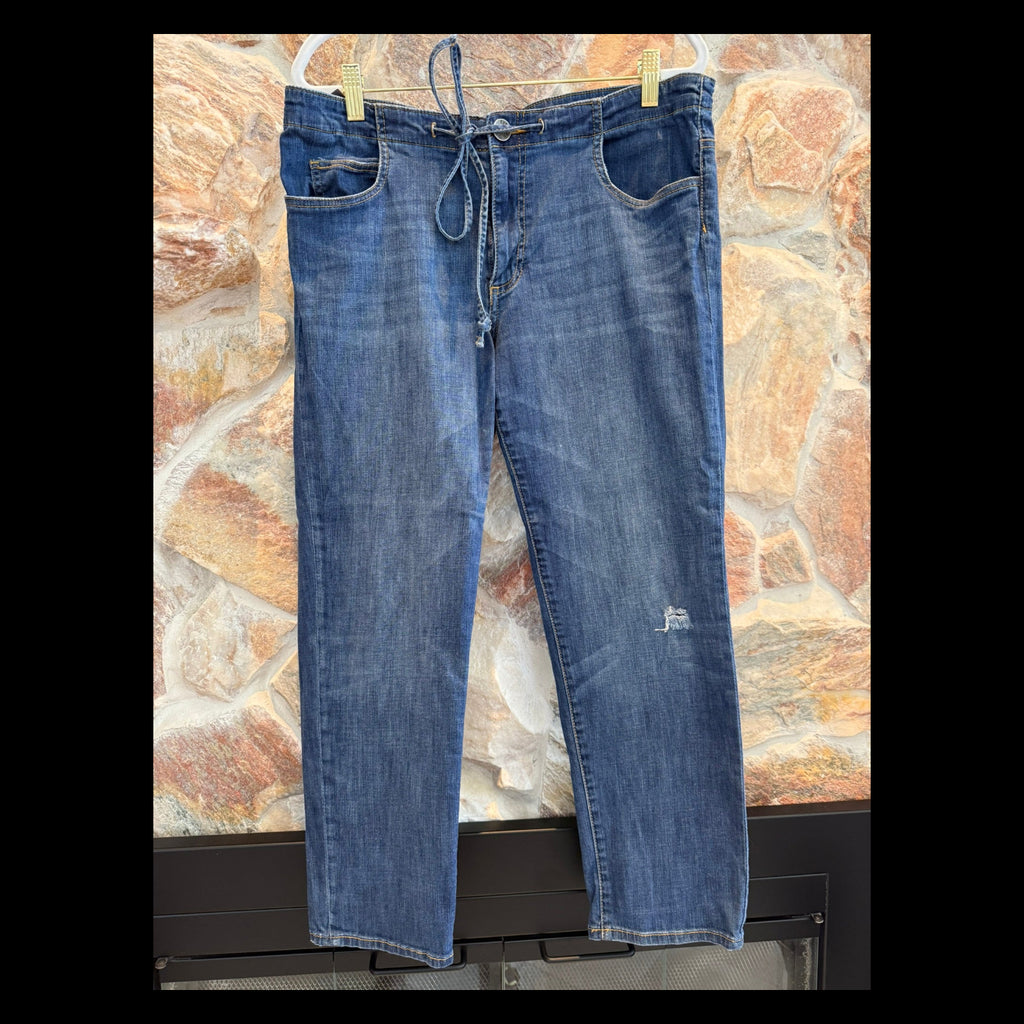 KUT from the Kloth Cropped Jeans Womens 8 Low Rise Distressed Blue Denim
