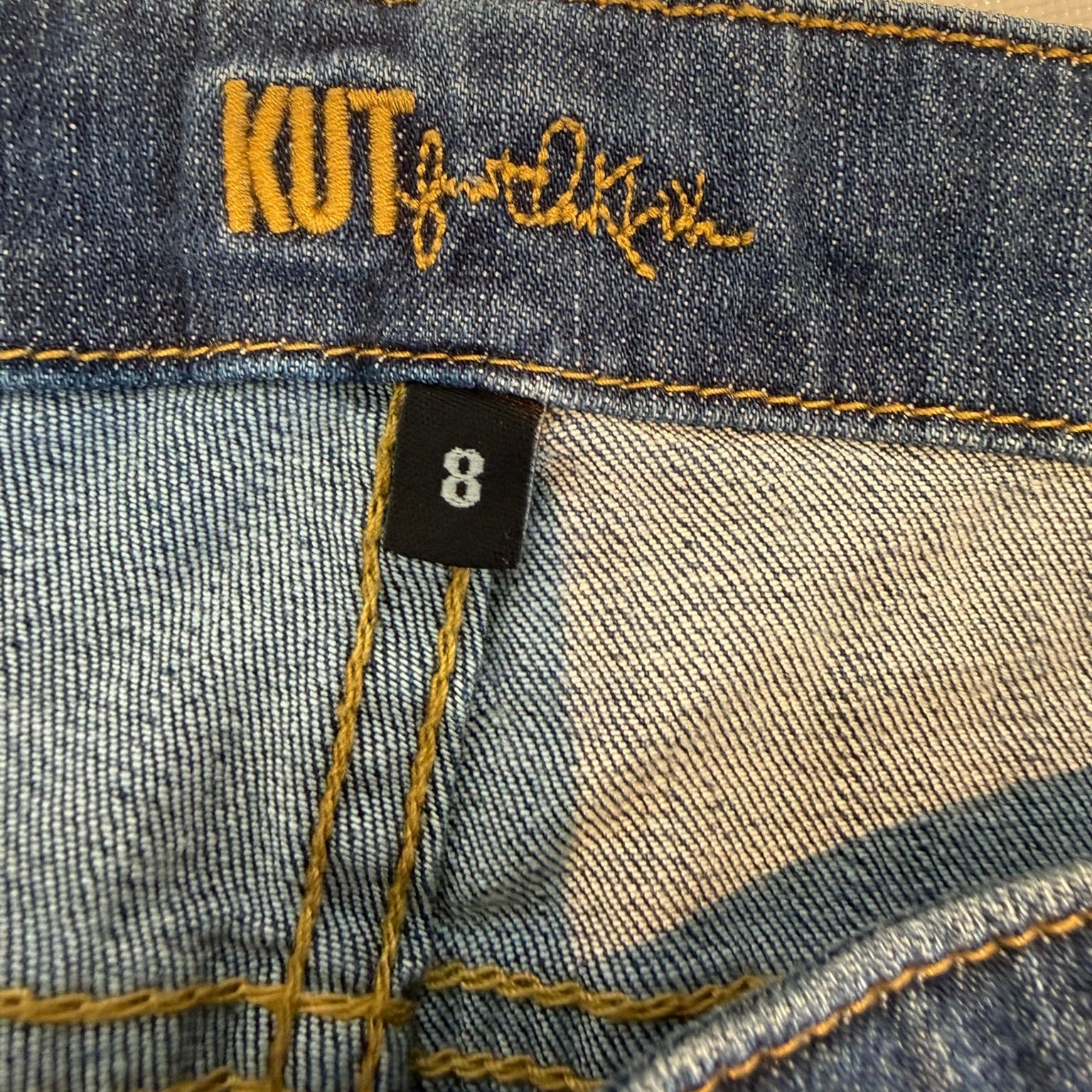 KUT from the Kloth Cropped Jeans Womens 8 Low Rise Distressed Blue Denim
