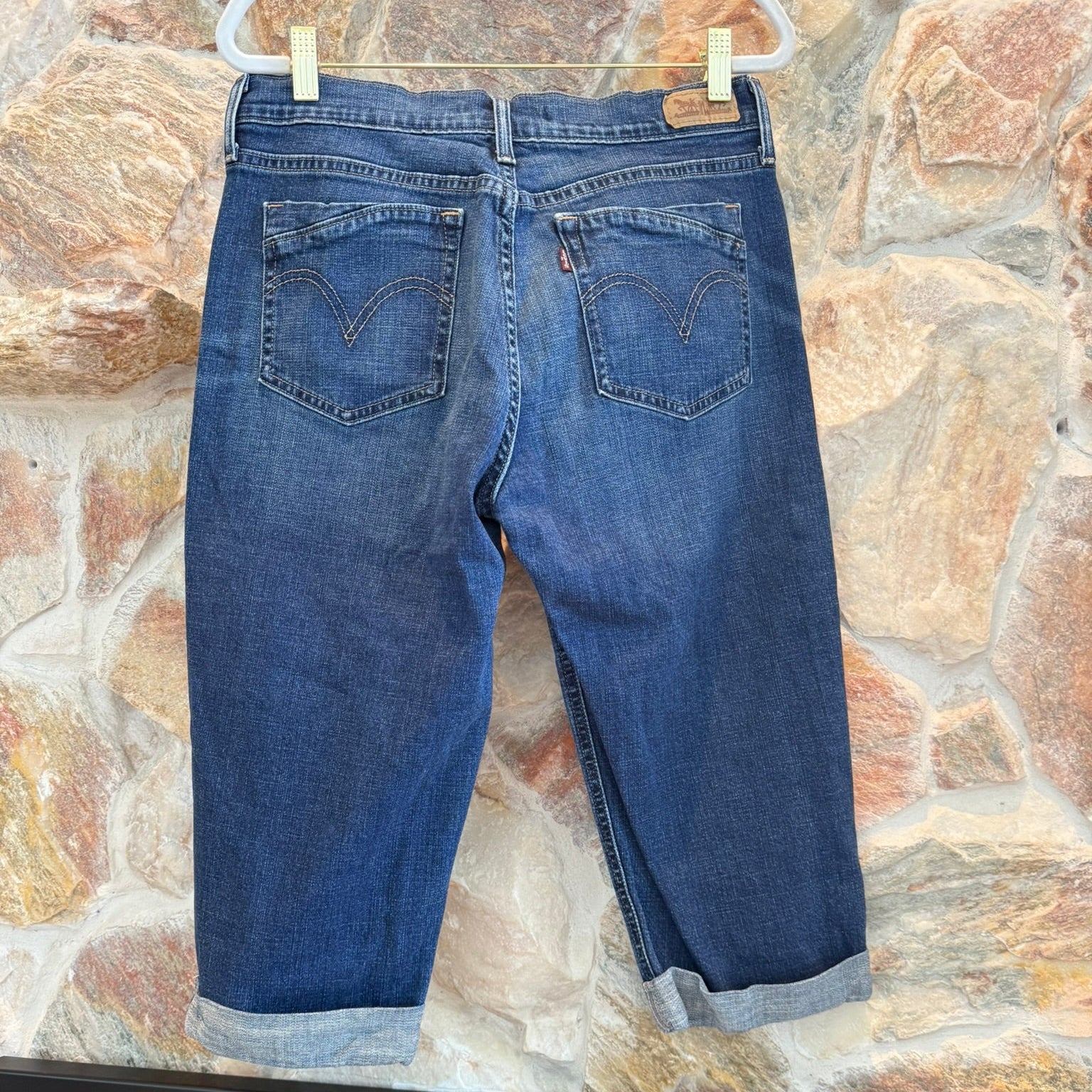 Levi's Cuffed Jeans Blue Mid-Rise Capri Denim Pants Size 10