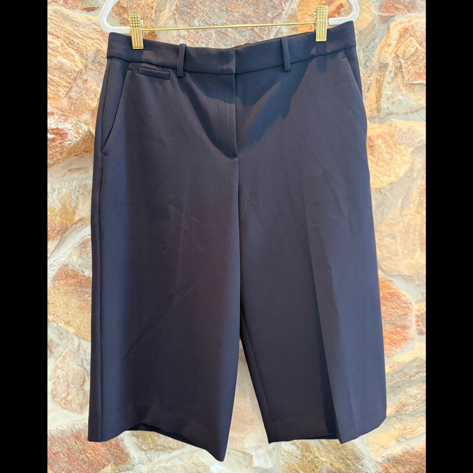 Theory Navy Tailored Triacetate Blend Culottes Size 6