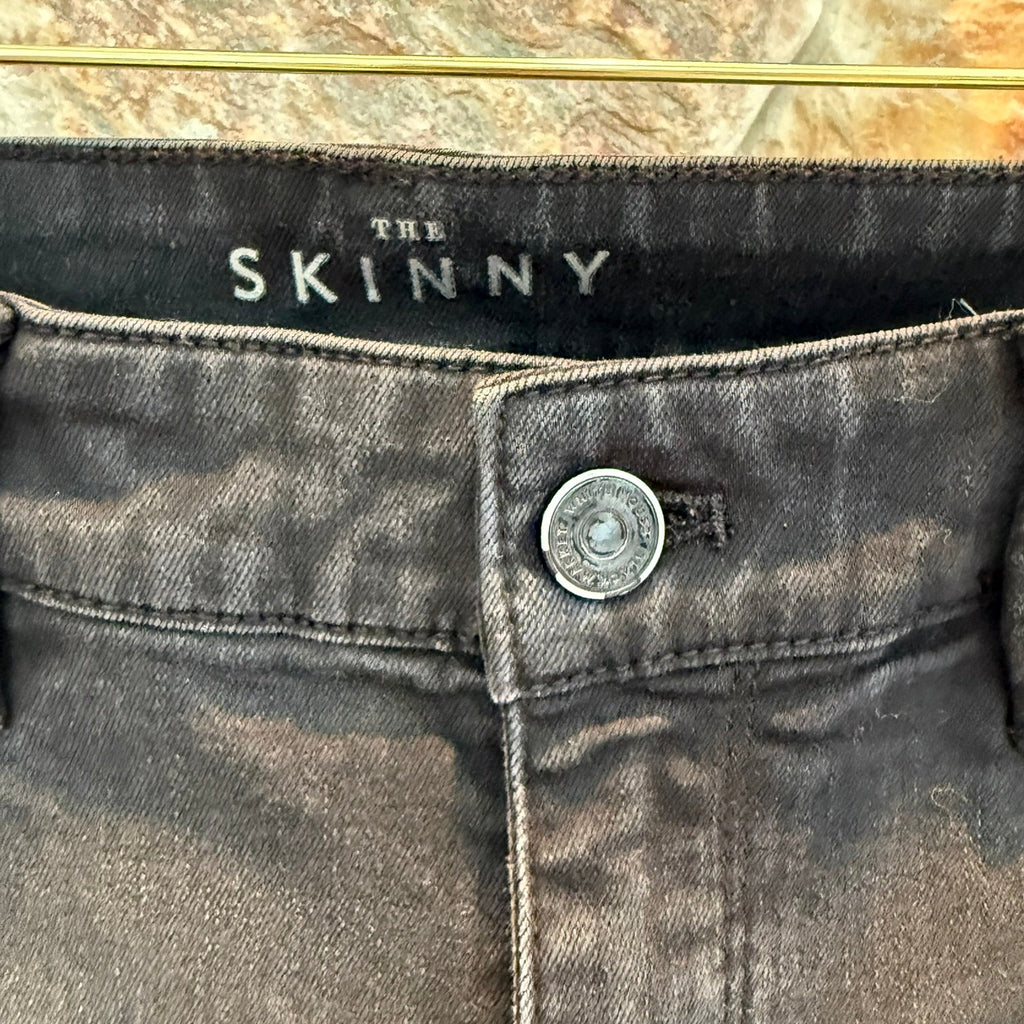 White House Black Market High-Rise Sequin Destructed Skinny Jeans Size 6