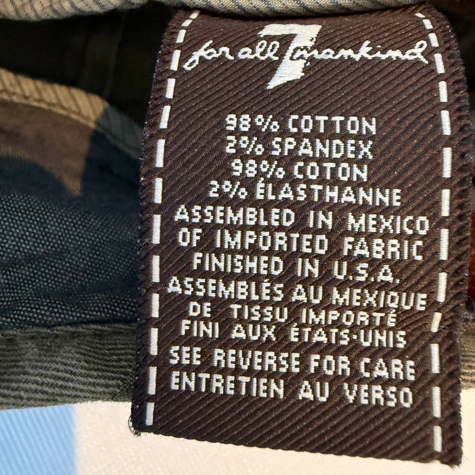 7 For All Mankind Camouflage Aviator Cargo Pants Size 29