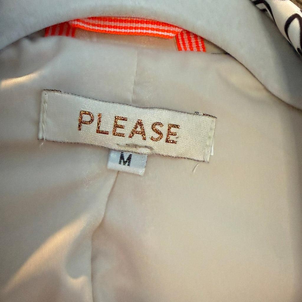Please Graphic Print Statement Blazer Size Medium