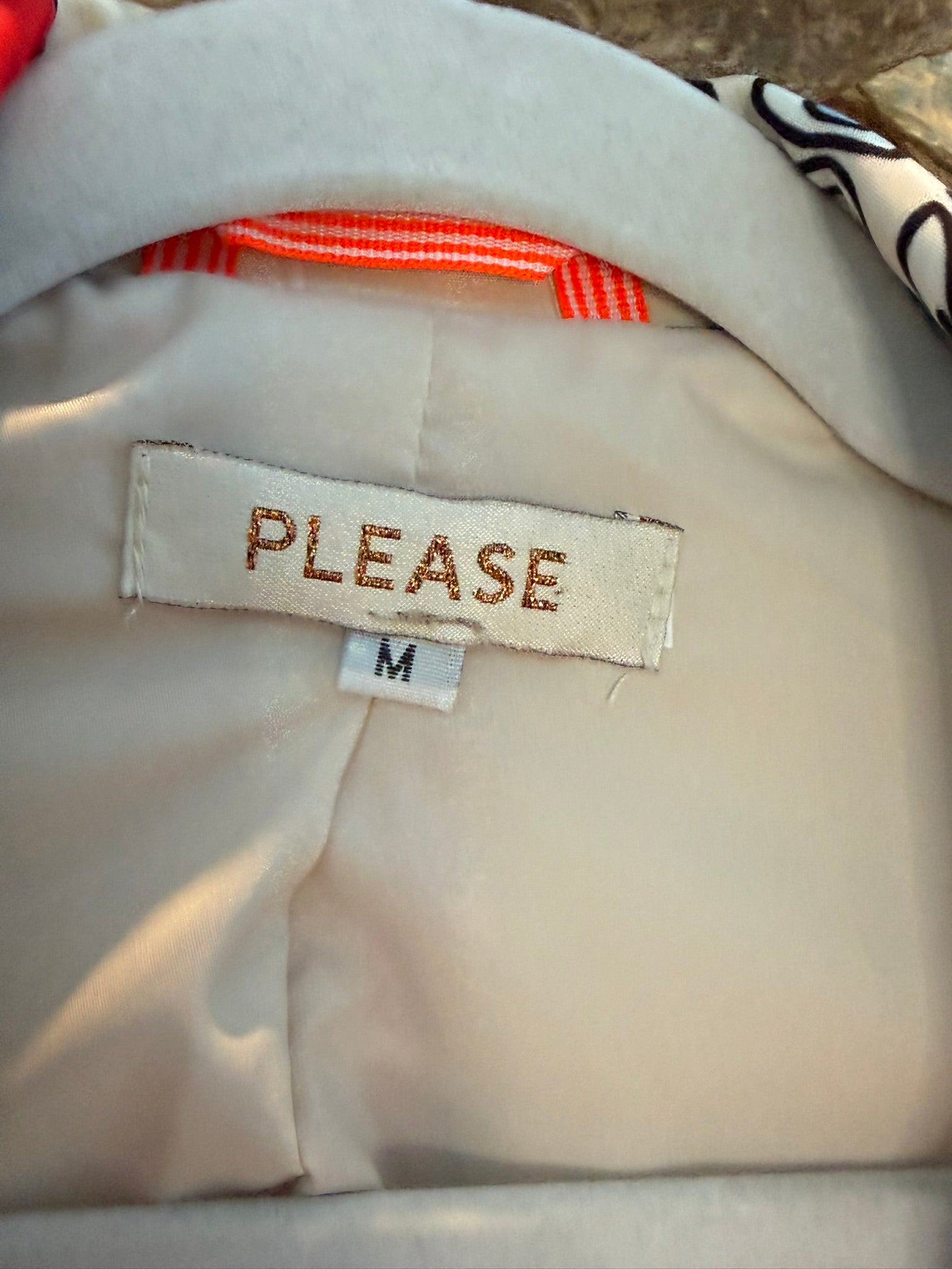 Please Graphic Print Statement Blazer Size Medium