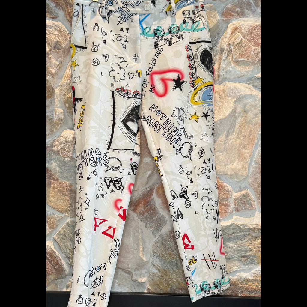Please Graphic Print Pants Size XS