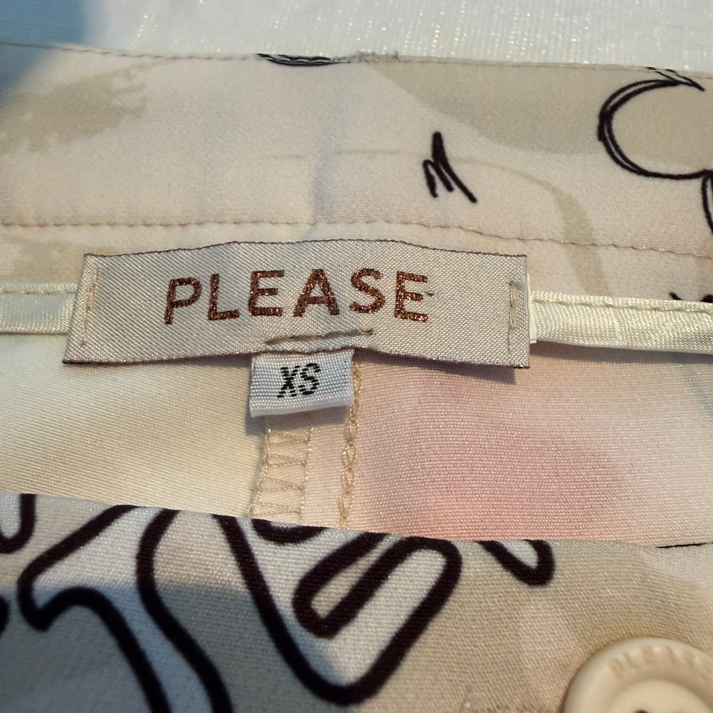 Please Graphic Print Pants Size XS