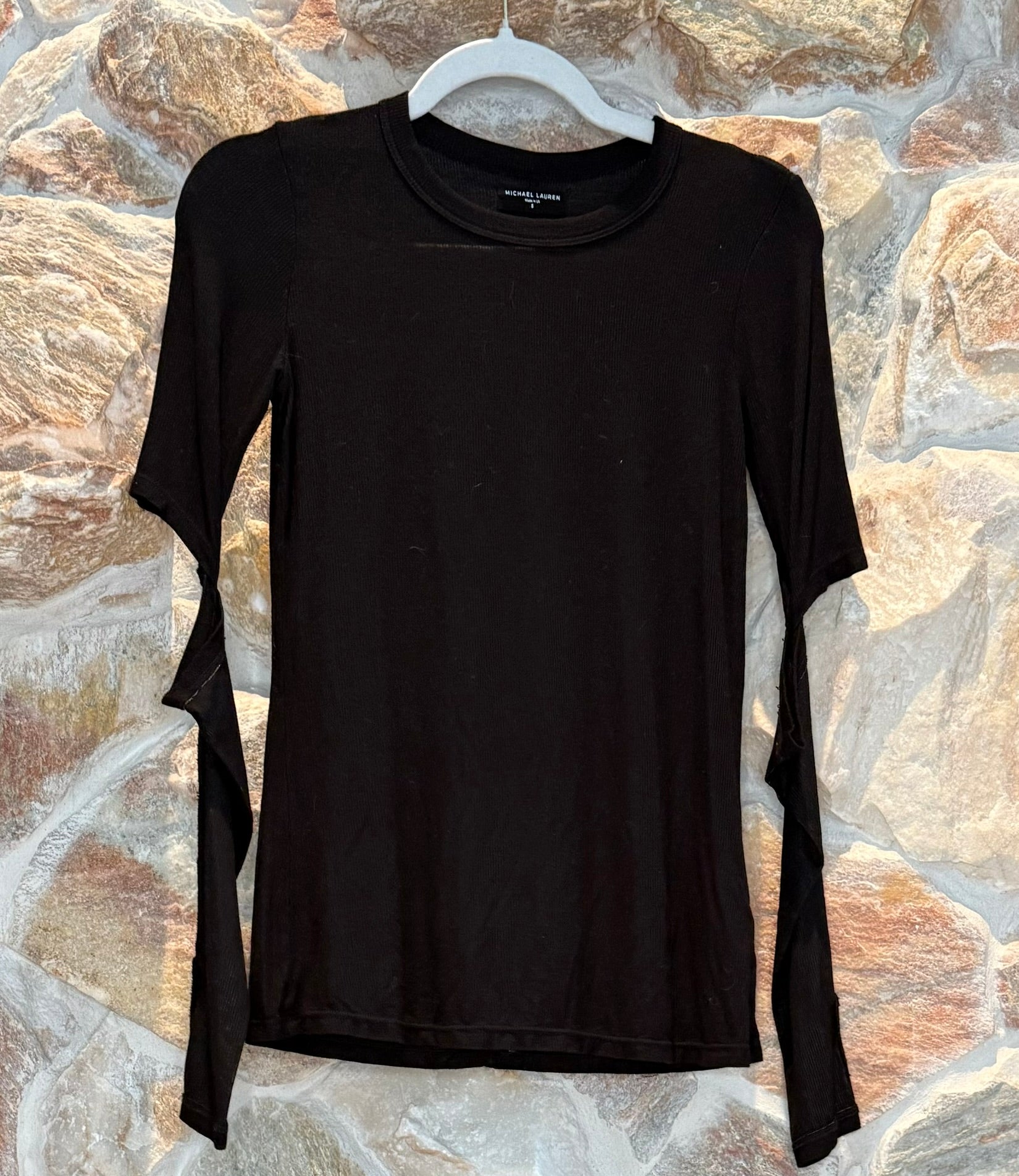 Michael Lauren Solomon Core Fitted Tee Black Size Small