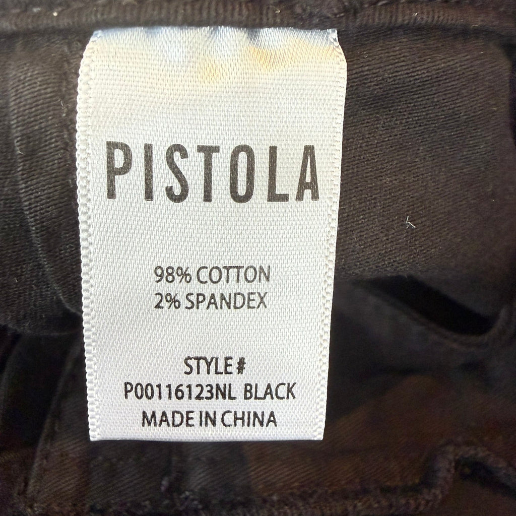 Pistola Cargo Utility Pants Womens Black Straight Leg High Rise Boho Earthy Size 25