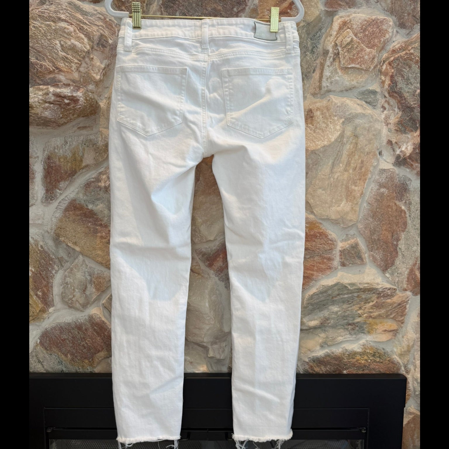 PAIGE Brigitte  White Wave Destructed Jeans Size 26