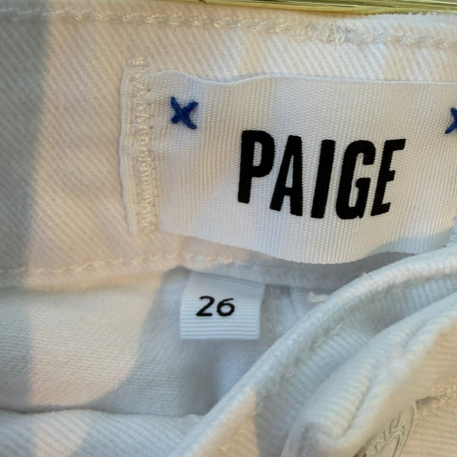 PAIGE Brigitte  White Wave Destructed Jeans Size 26