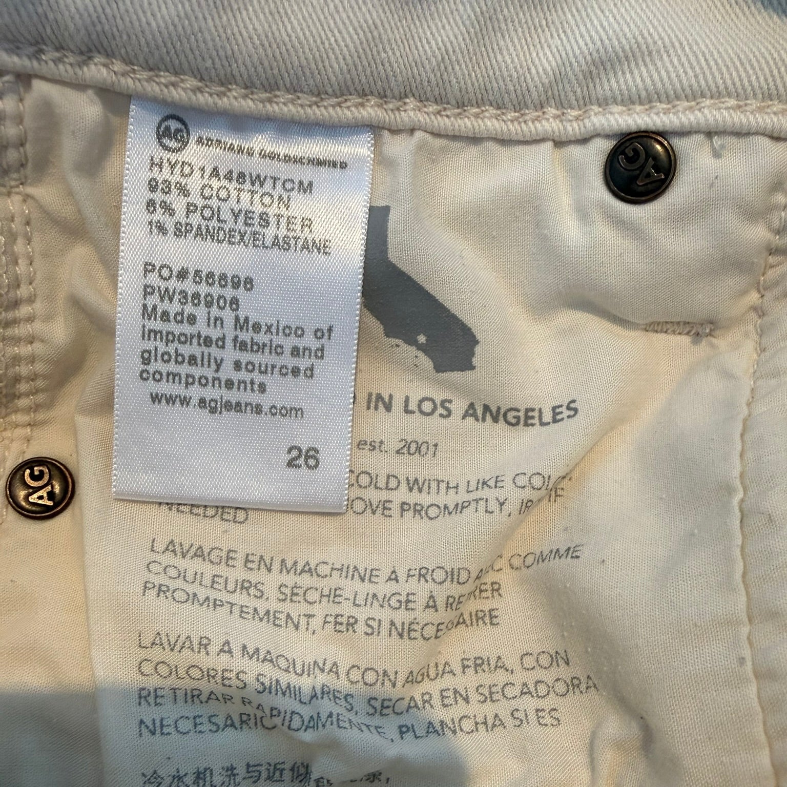 AG Mari Ankle Slim Straight Jeans Size 26